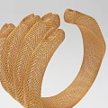 Elegant Golden Mesh Finger Shaped Bracelet With Delicate Textured Pattern