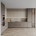 Elegant Modern Kitchen Interior Design With Stylish Cabinets Marble Countertop And Wine Cooler