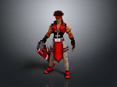 Solbard fan art anime character muscle male warrior fan creation modern figure modern man 3d model