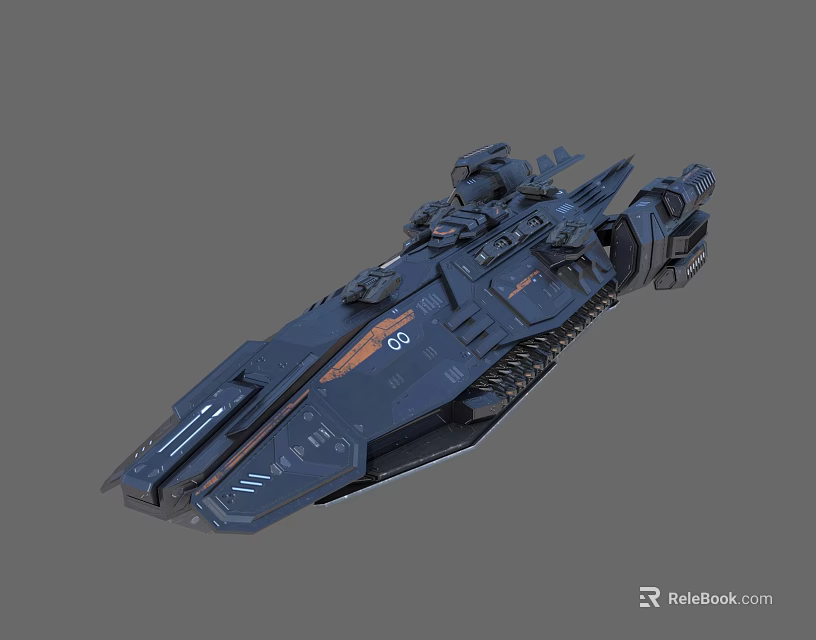 Futuristic Military Warship Featuring Advanced Weapon Systems Armored Hull And Angular Design 3d model 