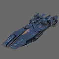 Futuristic Military Warship Featuring Advanced Weapon Systems Armored Hull And Angular Design