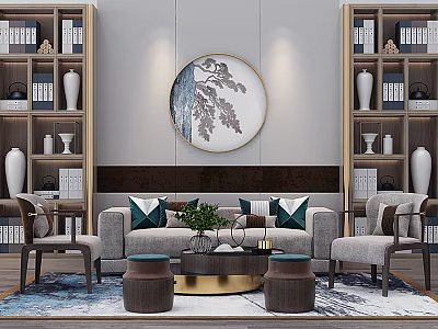 Sofa coffee table combination 3d model