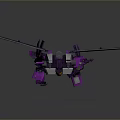 Detailed Purple Transformer Robot Action Figure With Mechanical Wings And Weapon