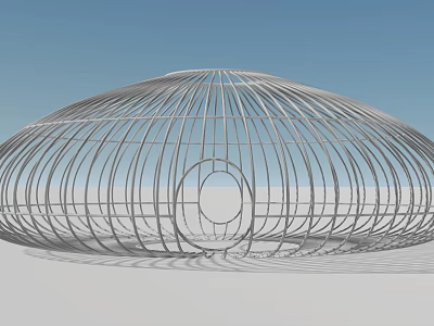 Garden Ornament With Domed Metal Frame Structure For Outdoor Decoration 3d model