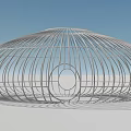 Garden Ornament With Domed Metal Frame Structure For Outdoor Decoration