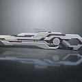Futuristic Metallic Weapon Design With Sleek Geometric Shapes And Reflective Surface