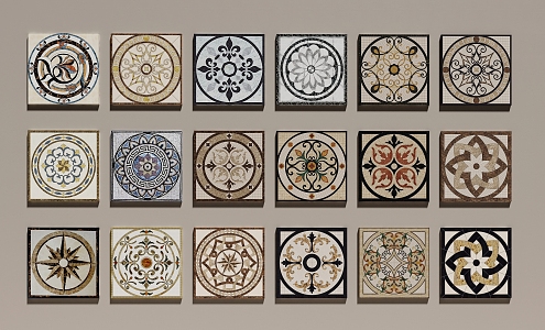 Stone mosaic floor tile mosaic floor tile 3d model