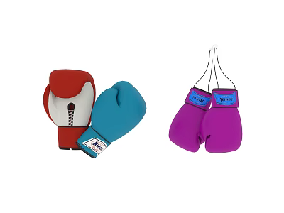 Multi Colored Boxing Gloves For Training Featuring Red Blue Purple Options And Comfortable Design 3d model