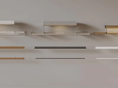 Different Wall Shelves In Various Colors With Modern Designs For Home Decor 3d model