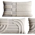 Modern Textured Throw Pillows With Geometric Patterns And Neutral Gray Beige Tones 3d model