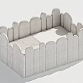 Modern White Baby Cot With Arched Segmented Railings And Simple Design