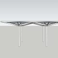 Modern Outdoor Pergola With Simple Metal Frame And Support Columns 3d model