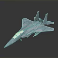 3D Rendered Light Blue Fighter Jet Model With Streamlined Design And Cockpit