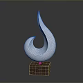 Elegant White Decorative Furniture Sculpture With Curved Design And Brown Base