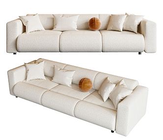 Modern three-seat sofa multiplayer sofa 3d model