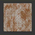 Reddish Brown Silver Textured Rusted Metallic Cube With Diamond Pattern On Dark Surface 3d model