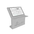Interactive Computer Kiosk at Dazhi Asset Center Displaying Data Charts Interface 3d model