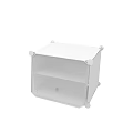 Modern Transparent Shoe Cabinet With Open Shelves And Simple Structure 3d model