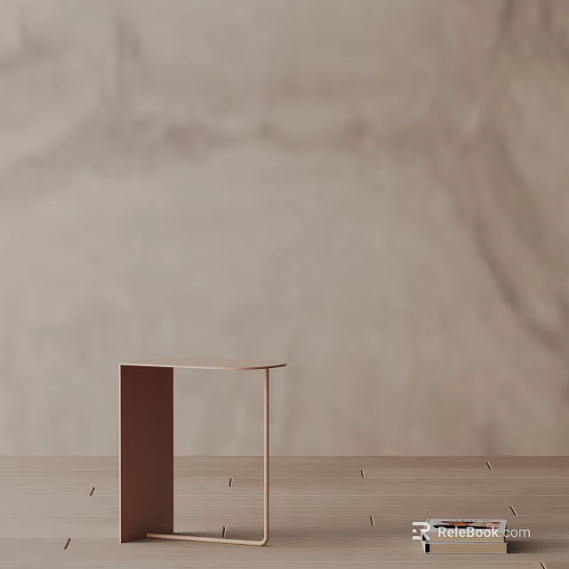 Modern Bedside Table Design With Sleek Metal Frame And Wooden Top 3d model 