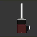 Leuze Electronic Industrial Device With Red Black Base And White Vertical Rod