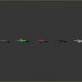 Multiple Colorful Birds Flying Against Black Background With Dynamic Postures