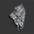Natural Rock Formation With Detailed Surface Texture And Yellow Stains