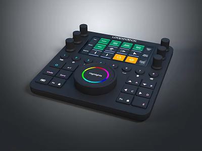 Professional Music Instrument Audio Controller With Colorful Buttons And Adjustment Knobs 3d model