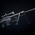 Tactical Sniper Rifle with High Power Scope Adjustable Bipod Modern Military Design