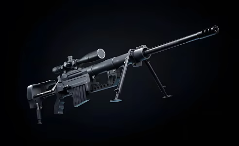 Modern Sniper Rifle Modern Weapon Gun Sniper Rifle World War II Sight Military Troops 3d model