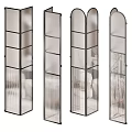 Modern Interior Sliding Glass Doors With Black Metal Frame And Frosted Glass Panels