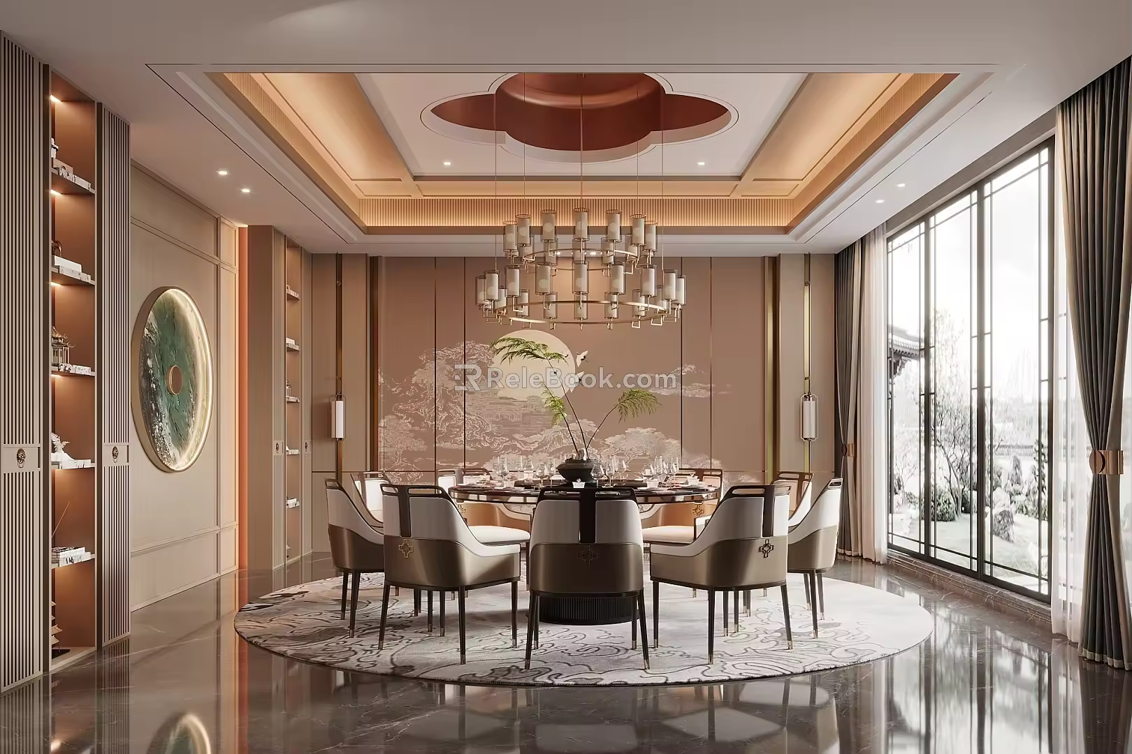 New Chinese-style private room box 3d model