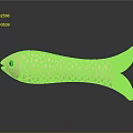 Golden Fish Sculpture With Green Eye And Scaly Texture On Reflective Surface
