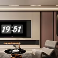 Modern Living Room Interior Design With Fireplace TV Sofa And Coffee Table