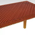 Brown Woven Top Desk With Wooden Legs For Home Office Workspace