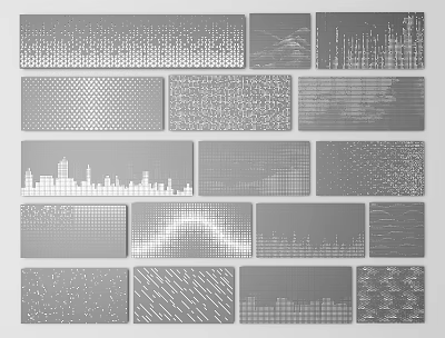 Creative Feature Wall Design Collection With Various Textured Patterns And Decorative Styles 3d model