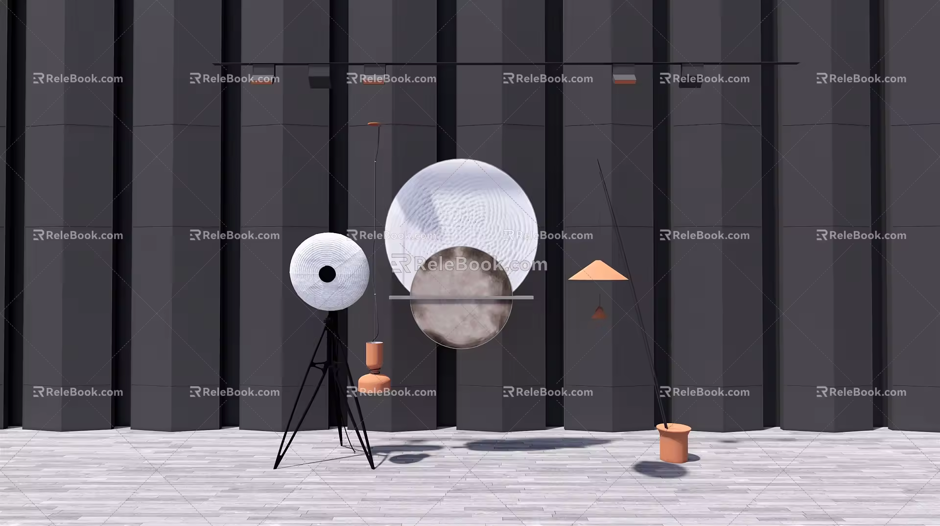 Modern lighting combination floor lamp 3d model