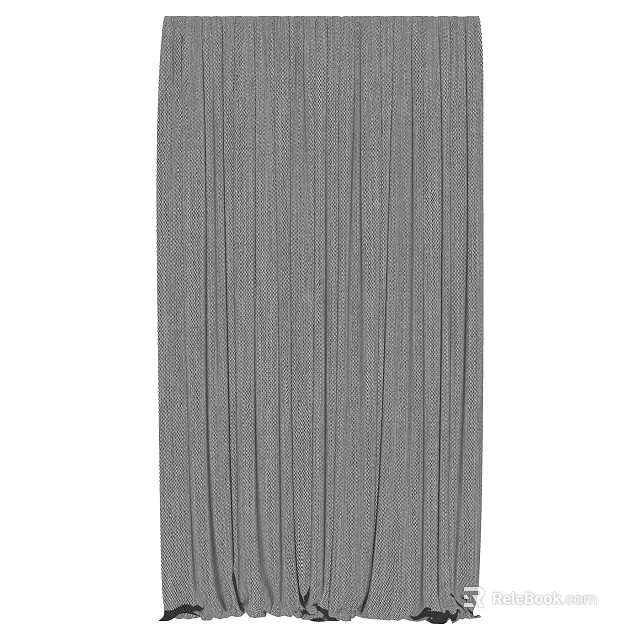 Gray Vertical Striped Curtains For Modern Home Decor And Window Treatment 3d model 