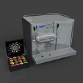 Modern Kitchen Coffee Machine With Colorful Button Control Panel And Stainless Steel Design 3d model