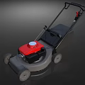 Red Lawn Mower Agricultural Equipment with Black Handle and Efficient Gasoline Engine Design