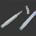 White Plastic Household Writing Tools with Pen Body Cap and Tip Design