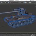 Brown Military Tank With Long Cannon Heavy Tracks And Strong Armor Design