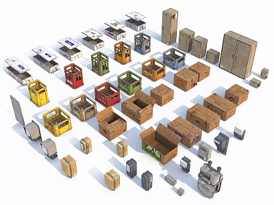 Paper case box parts incubator safe box cabinet parts beer box ornaments commercial sketch 3d model