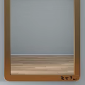 Sleek Full Length Mirror With Wooden Frame In Light Colored Room And Wooden Floor
