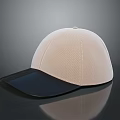 Beige Baseball Cap With Black Brim And Modern Stitched Design Fashion Accessory