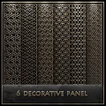 Intricate Decorative Screen With Six Geometric Pattern Panels And Elegant Design 3d model