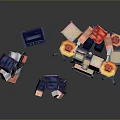 Pixelated Characters Forming Band With Guitar Drums And Singing Performance