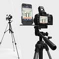 Modern Camera Live Broadcast Equipment Camera Mobile Phone Tripod 3d model