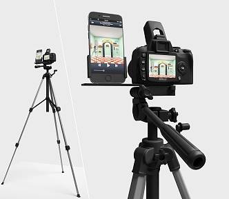 Modern Camera Live Broadcast Equipment Camera Mobile Phone Tripod 3d model