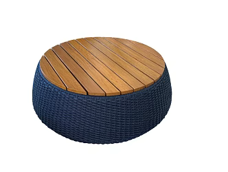 Nordic Rattan Coffee Table Round Coffee Table Rattan Round Coffee Table 3d model