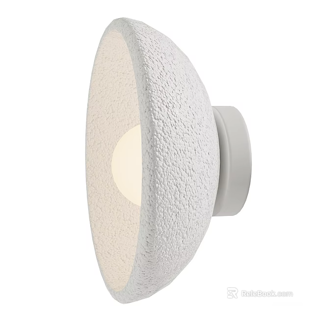 Textured White Modern Wall Light With Contemporary Design And Warm Glow 3d model 
